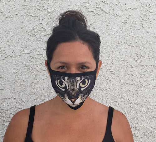 black cat cloth face mask