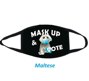Mask Up and Vote Dog Cloth Face Mask